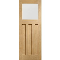 Oak Internal Door: Type DX with Obscure Glass