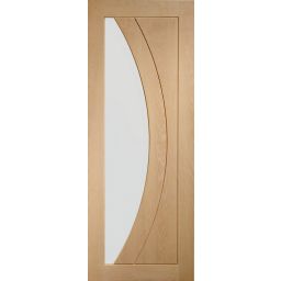 Oak Pre Finished Internal Door: Type Salerno with Clear Glass