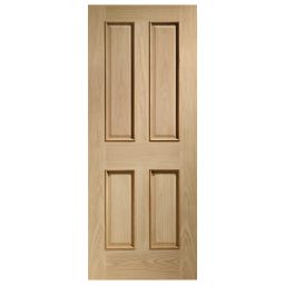 Internal Oak Veneer Door: Type Victorian 4 Panel Raised Mouldings