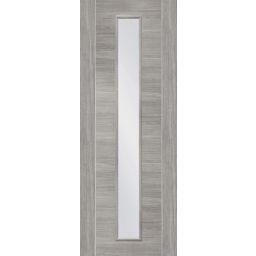 Forli Clear Glazed Pre-Finished White Grey Laminate Internal Door 