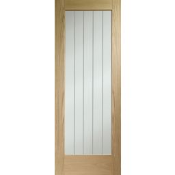 Oak Pre Finished Internal Door: Type Suffolk Original P10 with Clear Etched Glass