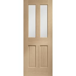 Oak Pre-Finished Internal Door: Type Malton with Clear Bevelled Glass