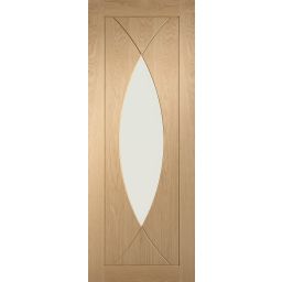 Oak Pre Finished Internal Door: Type Pesaro with Clear Glass
