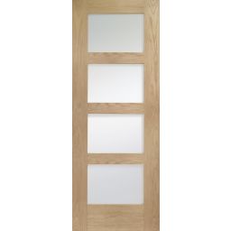 Oak Pre-Finished Internal Door: Type Shaker with Obscure Glass
