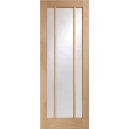  Oak Pre-finished Internal Door: Type Worcester 3 Light with Clear Glass