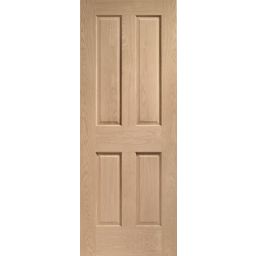  Oak Internal Fire Door: Type Victorian 4 Panel (Non-Raised Mouldings)