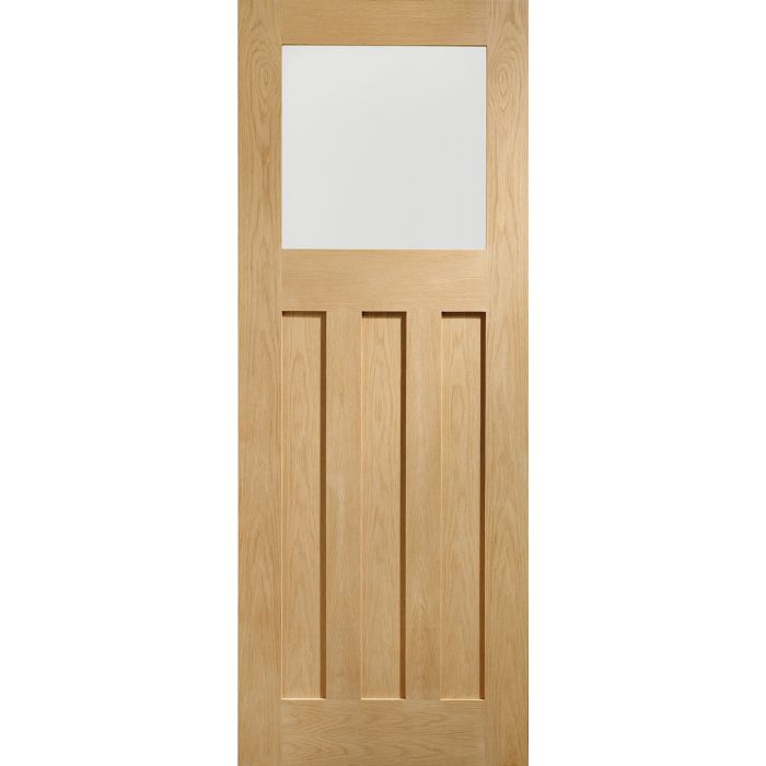 Oak Internal Door: Type DX with Obscure Glass