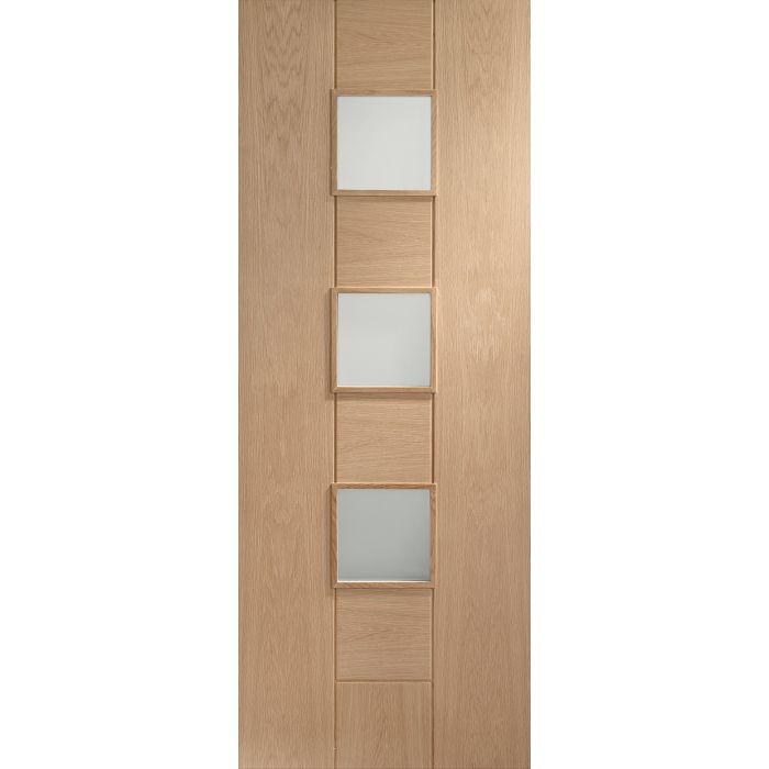 Oak Pre Finished Internal Door: Type Messina with Clear Glass