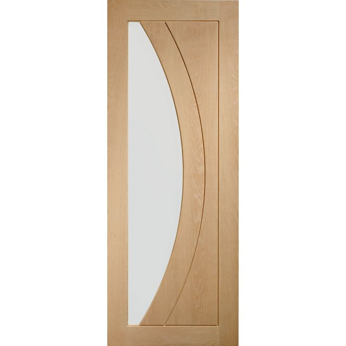 Oak Pre Finished Internal Door: Type Salerno with Clear Glass