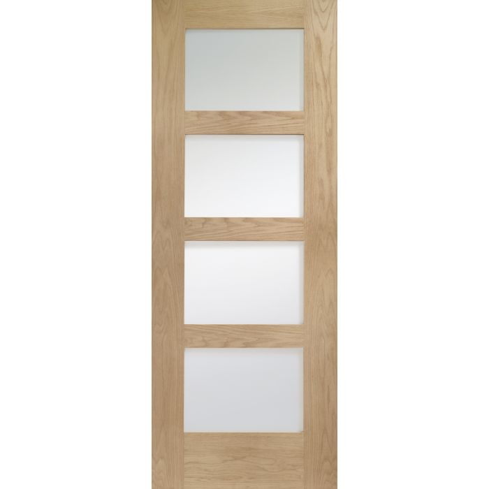 Oak Internal Door: Type Shaker with Clear Glass