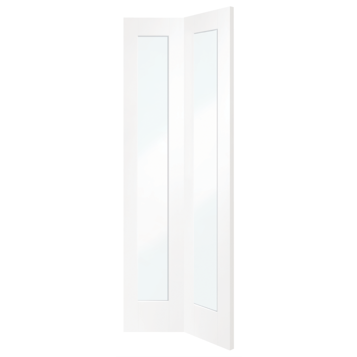 White Primed Internal Clear Glazed Bi Fold Door: Type Pattern 10