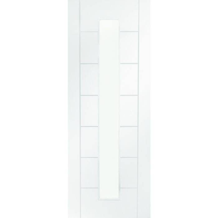 White Primed Internal Clear Glazed Door: Type Palermo 1L