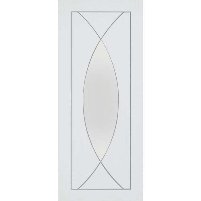 White Primed Internal Clear Glazed Door: Type Pesaro