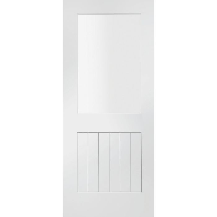 White Primed Internal Clear Glazed Door: Type Suffolk 1L