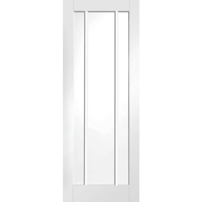 White Primed Internal Clear Glazed Fire Door: Type Worcester