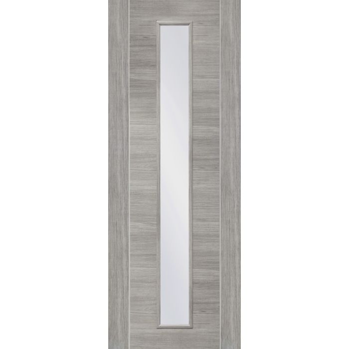 Forli Grey Laminated Pre Finished Clear Glazed Internal Door