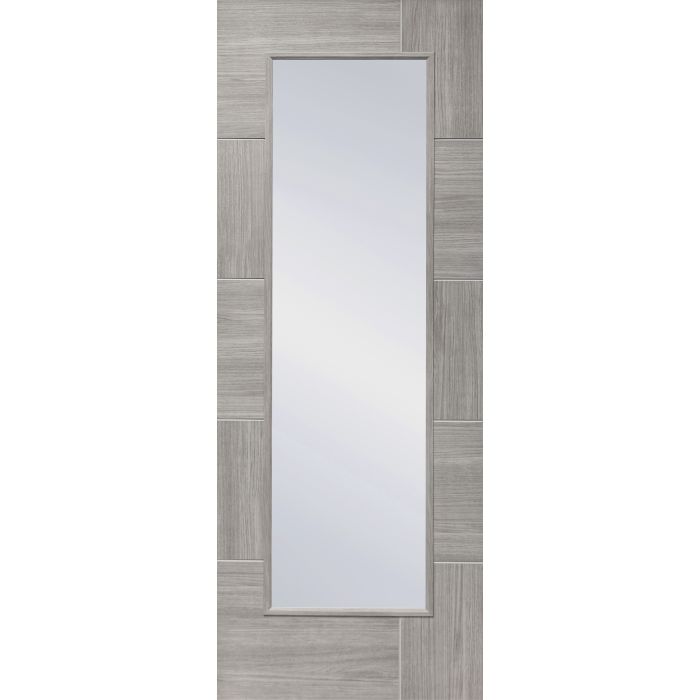 Ravenna Grey Laminated Pre Finished Clear Glazed Internal Door