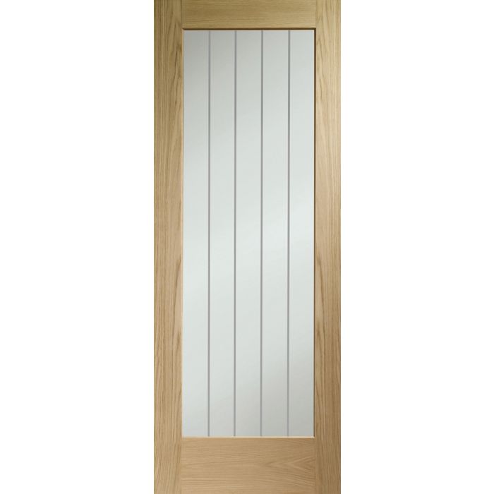 Oak Pre Finished Internal Door: Type Suffolk Original P10 with Clear Etched Glass