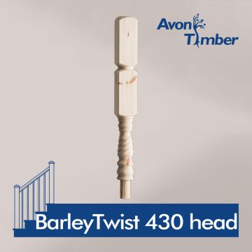 Benchmark Barley Twist Pine Newel Turning 430mm Head