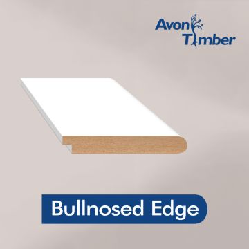 Bullnose Edge MDF Window Board with Tongue and White Primed (Standard Sizes)
