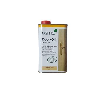 tin of clear satin door oil 