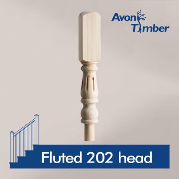 Benchmark Fluted Pine Newel Turning 202mm Head