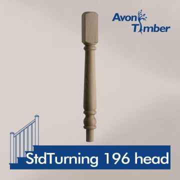 Benchmark Oak Newel Turning 196mm Head