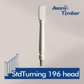 Benchmark White Primed Newel Turning 196mm Head