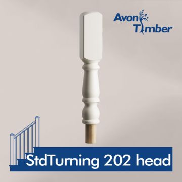 Benchmark White Primed Newel Turning 202mm Head