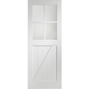 White Primed Internal Clear Glazed Door: Type Cottage