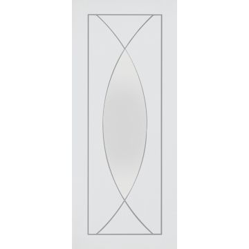 White Primed Internal Clear Glazed Door: Type Pesaro