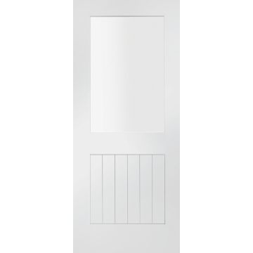 White Primed Internal Clear Glazed Door: Type Suffolk 1L
