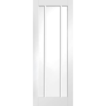 White Primed Internal Clear Glazed Fire Door: Type Worcester