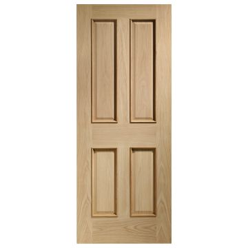 Internal Oak Veneer Door: Type Victorian 4 Panel Raised Mouldings