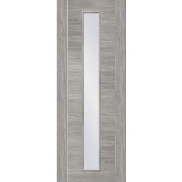 Forli Clear Glazed Pre-Finished White Grey Laminate Internal Door 