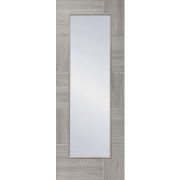 Ravenna Grey Laminated Pre Finished Clear Glazed Internal Door