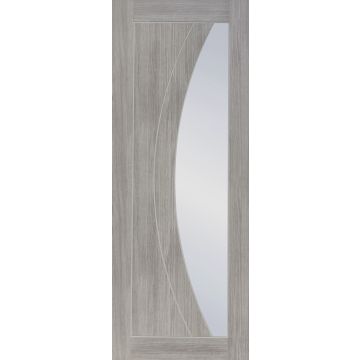 Salerno Clear Glazed Pre-Finished White Grey Laminate Internal Door 