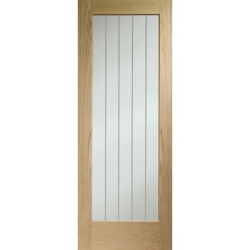 Oak Pre Finished Internal Door: Type Suffolk Original P10 with Clear Etched Glass
