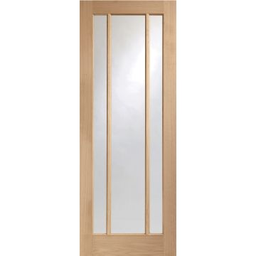 Oak Internal Door: Type Worcester 3 Light with Clear Glass