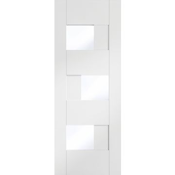 White Pre-Finished Internal Clear Glazed Door: Type Perugia