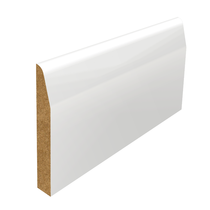 Chamfered & Round MDF Skirting Board (White Primed) Chamfered & Round MDF Skirting Board (White Primed)