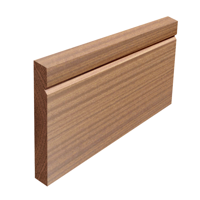v splayed sapele skirting board