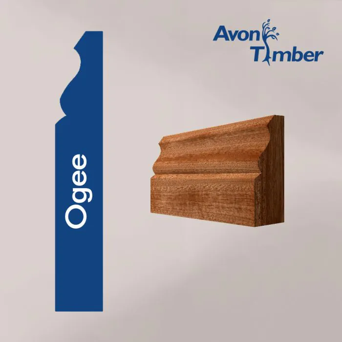 Solid Sapele Ogee Architrave (Per Metre) Solid Sapele Ogee Architrave (Per Metre)