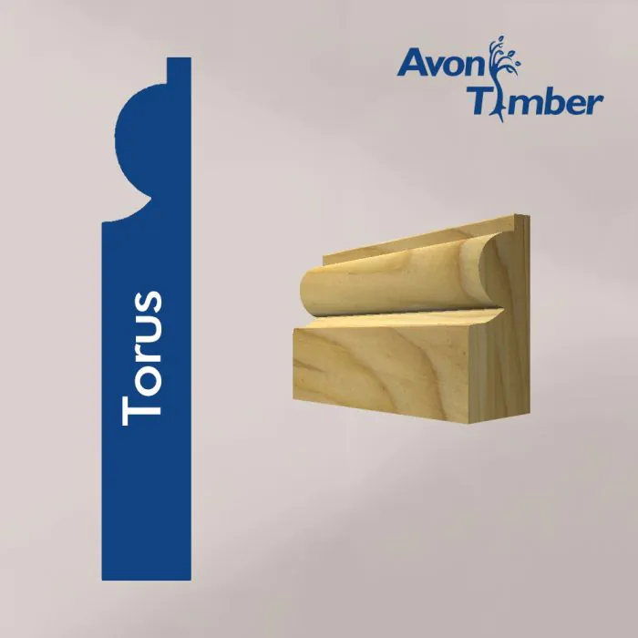 Solid Tulipwood Torus Architrave (Per Metre) Solid Tulipwood Torus Architrave (Per Metre)