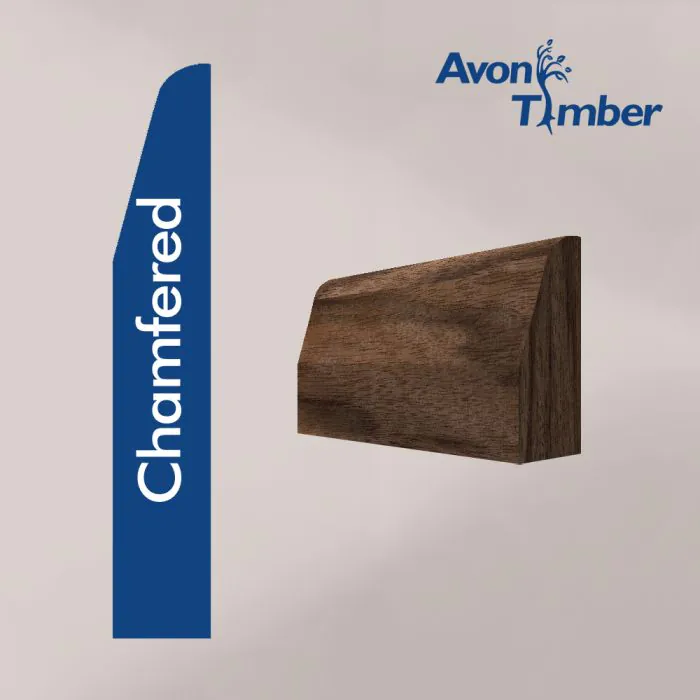 Solid American Black Walnut Chamfered Architrave (Per Metre) Solid American Black Walnut Chamfered Architrave (Per Metre)