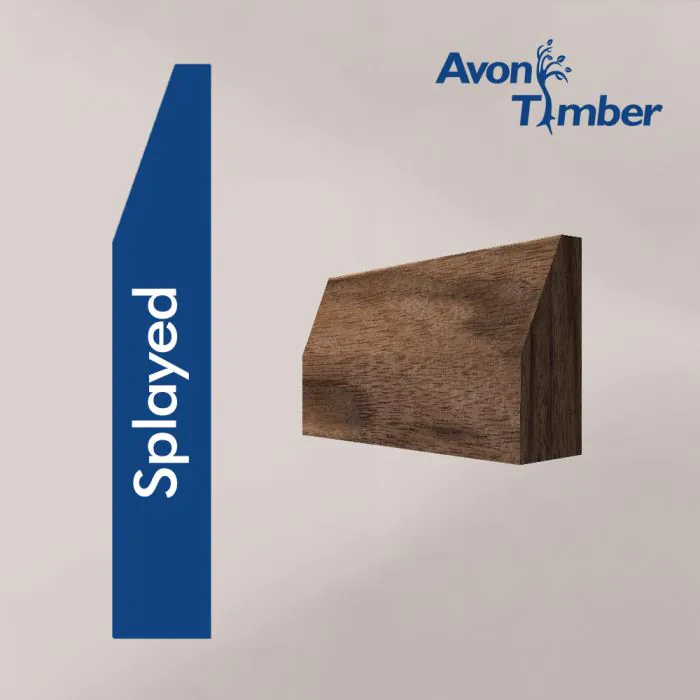Solid American Black Walnut Splayed Architrave (Per Metre) Solid American Black Walnut Splayed Architrave (Per Metre)