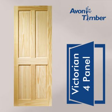 Clear Pine Internal Door: Type Victorian 4 Panel