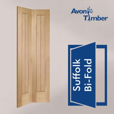 Oak Internal Bi Fold Door: Type Suffolk