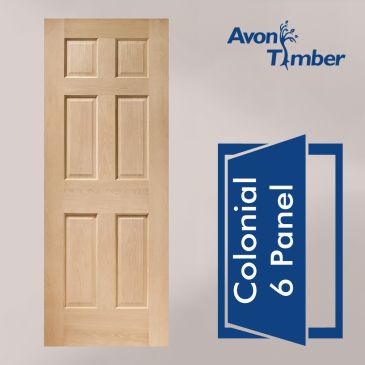 Oak Internal Door: Type Colonial 6 Panel with non raised mouldings