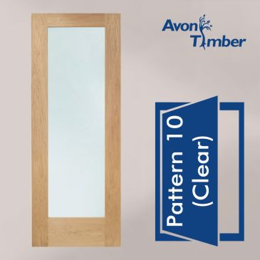 Oak Internal Door: Type Pattern 10 with Clear Glass